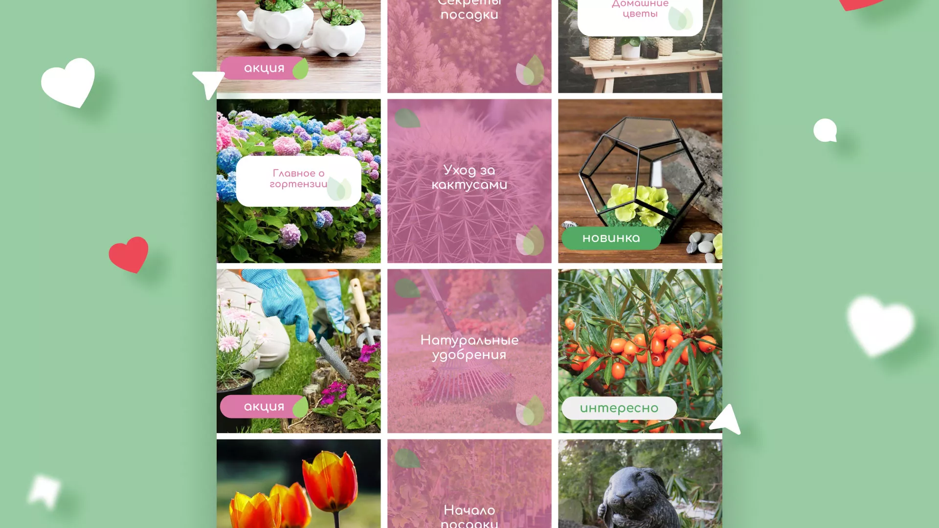 Разработка оформления профиля Instagram для магазина «Floraint» в Чердыни